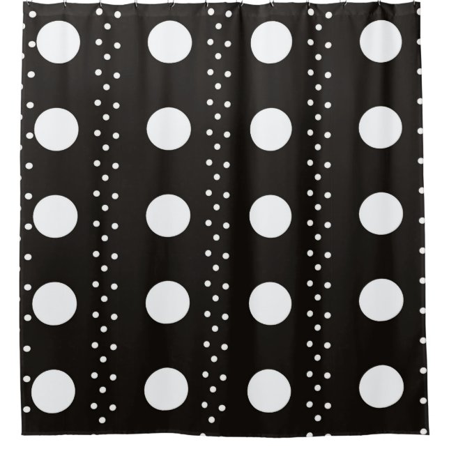 Black & White Polka Dot Shower Curtain – Modern Ci (Front)