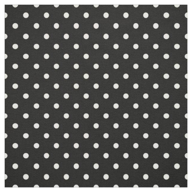 Black White Polka Dot Spot Pattern Fabric (Swatch)