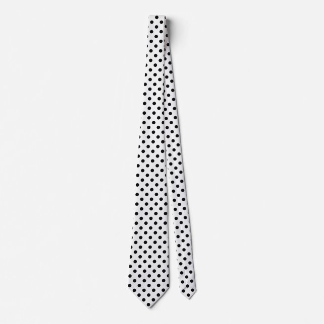 Black White Polka Dot Tie (Front)