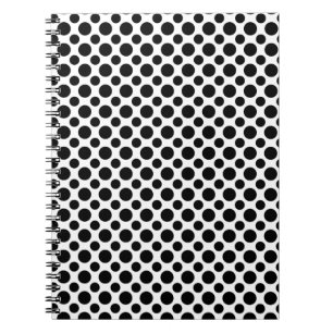 Black White Polka Dots Big and Small Spiral Notebook