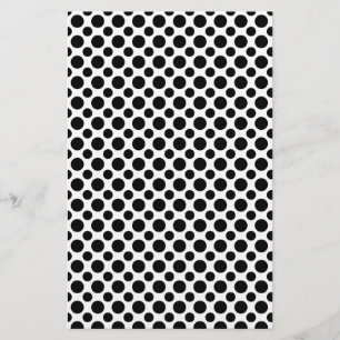 Black White Polka Dots Big and Small Stationery