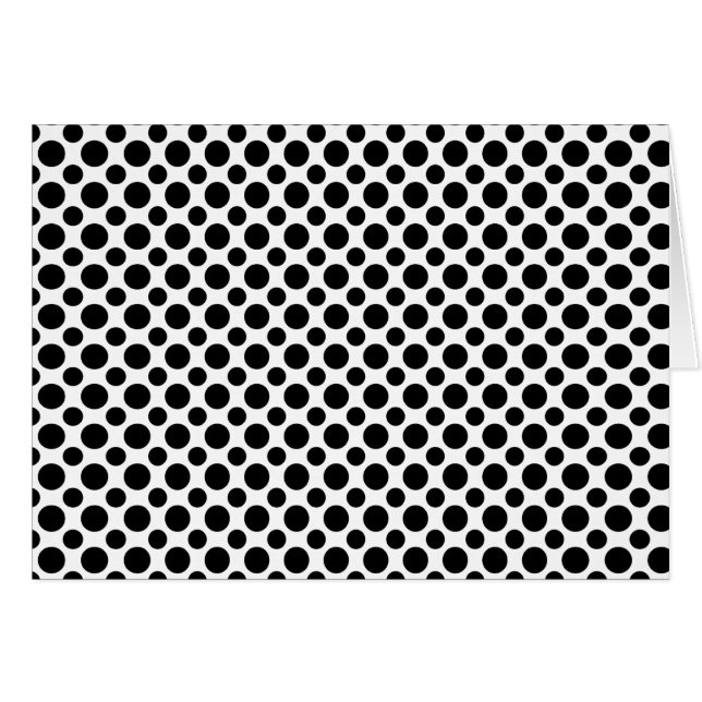 Black White Polka-Dots Blank Card (Front Horizontal)