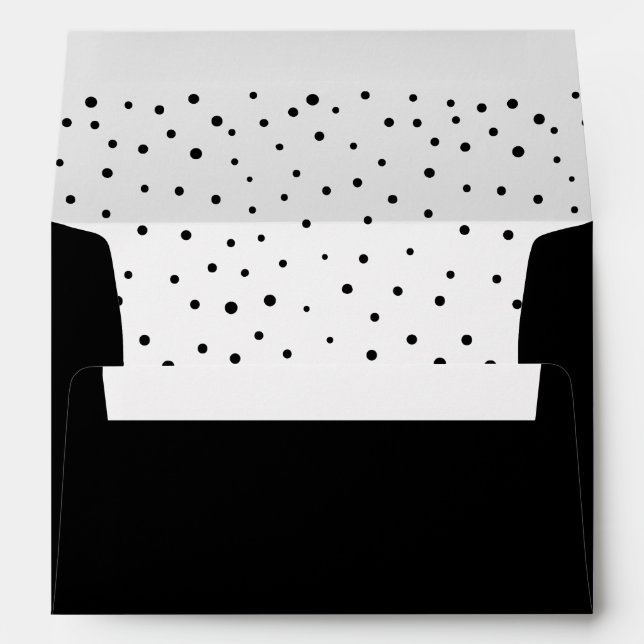Black & White Polka Dots Envelope (Back (Bottom))