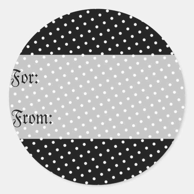 Black & White Polka Dots Gift Tag (Front)