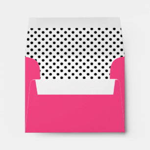 Black  White Polka Dots Hot Pink A-2 Envelope