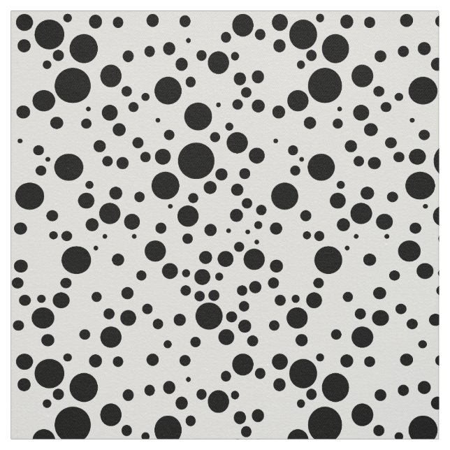 black & white polka dots pattern fabric (Swatch)