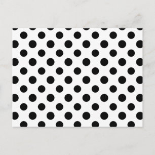 Black White Polka Dots Pattern Postcard