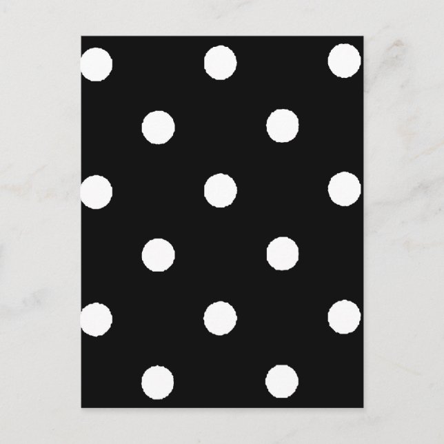black & white polkadots postcard (Front)