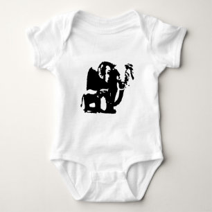 Black White Pop Art Baby & Mum Elephants Bodysuit