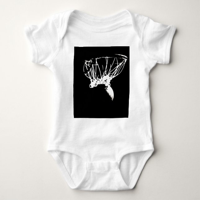 Black White Pop Art Basketball Baby Bodysuit (Front)