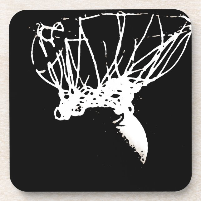 Black White Pop Art Basketball Coaster (Front)