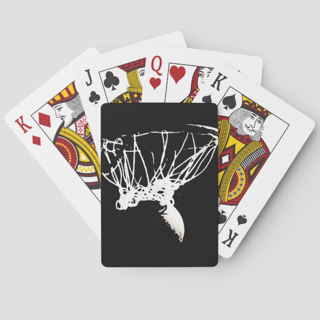 Black White Pop Art Basketball Playing Cards (Back)
