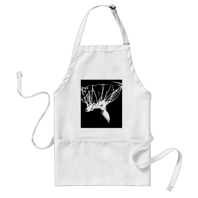 Black White Pop Art Basketball Standard Apron (Front)