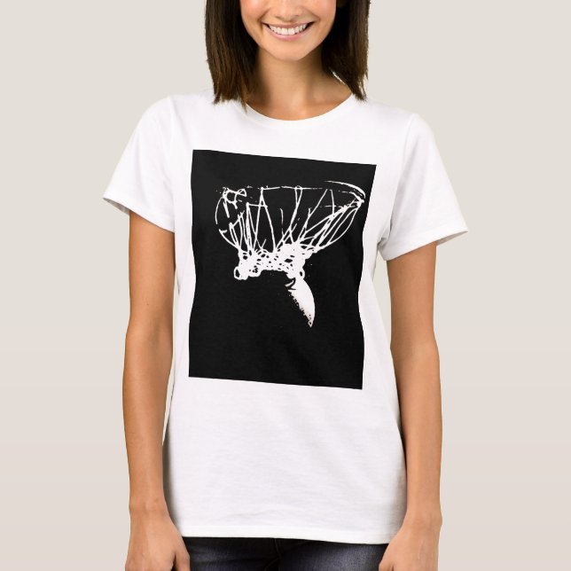 Black White Pop Art Basketball T-Shirt (Front)