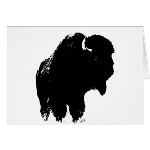 Black & White Pop Art Bison Buffalo