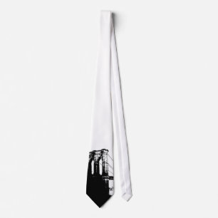 Black & White Pop Art Brooklyn Bridge Neck Ties
