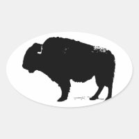 Black & White Pop Art Buffalo Bison