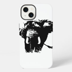 Black White Pop Art Elephant iPhone 13 Case