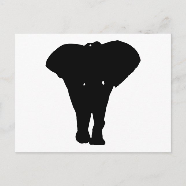 Black & White Pop Art Elephant Postcard (Front)