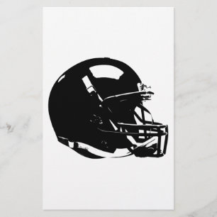 Black White Pop Art Football Helmet Stationery