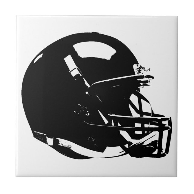 Black White Pop Art Football Helmet Tile (Front)