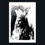 Black & White Pop Art Geronimo Poster<br><div class="desc">Pop Art Style Artwork Posters - Legendary Geronimo Ink Effect Digital Art Design</div>
