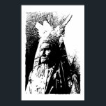 Black & White Pop Art Geronimo Poster<br><div class="desc">Pop Art Style Artwork Posters - Legendary Geronimo Ink Effect Digital Art Design</div>