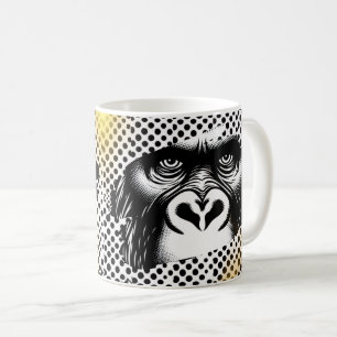 Black White Pop Art Gorilla Coffee Mug
