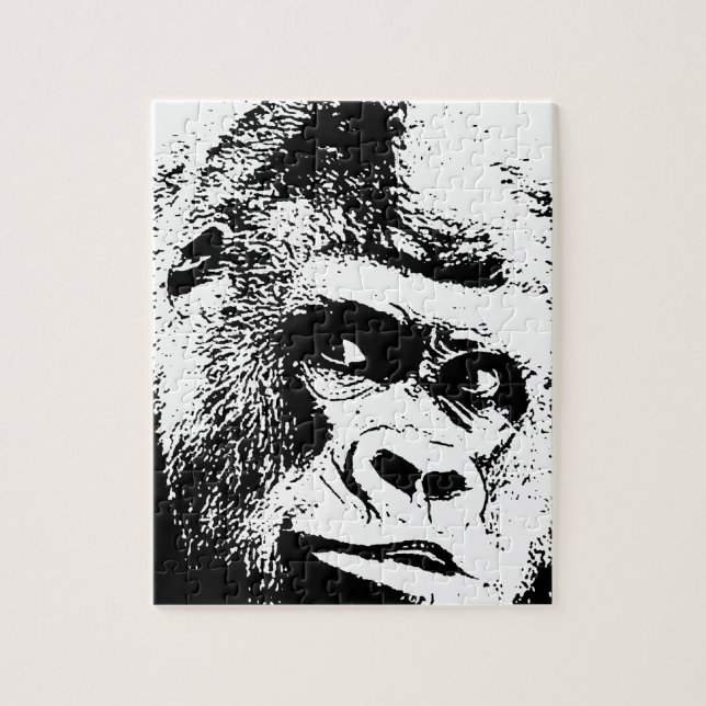 Black White Pop Art Gorilla Jigsaw Puzzle (Vertical)