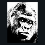 Black White Pop Art Gorilla Poster<br><div class="desc">Digital Computer Animal Art - College Pop Art - Wild Animal Computer Images</div>