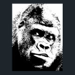 Black White Pop Art Gorilla Poster<br><div class="desc">Digital Computer Animal Art - College Pop Art - Wild Animal Computer Images</div>
