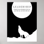 Black White Pop Art Leadership Wolf Howling Poster<br><div class="desc">Wolves Digital Artwork - Wolf Silhouette Computer Animal Art - College Pop Art - Wild Animals Computer Images</div>