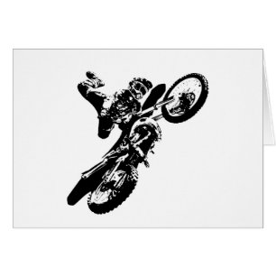 Black White Pop Art Motocross Motorcyle Sport
