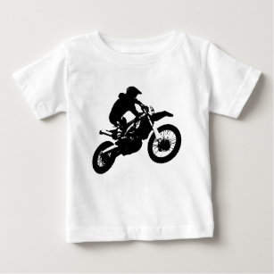 Black White Pop Art Motocross Motorcyle Sport Baby T-Shirt