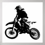Black White Pop Art Motocross Motorcyle Sport Poster<br><div class="desc">Sport Themed Digitally Edited Art - Motocross Poster Print - College Pop Art - Computer Images - The only way to do great work is to love what you do.</div>