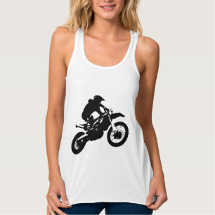 Black White Pop Art Motocross Motorcyle Sport Singlet