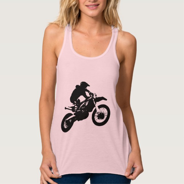 Black White Pop Art Motocross Motorcyle Sport Singlet (Front)