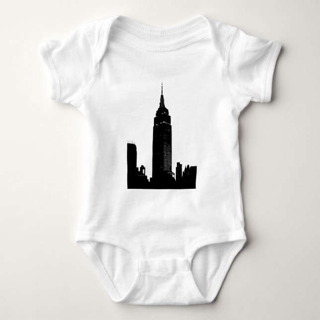 Black & White Pop Art New York Baby Bodysuit (Front)
