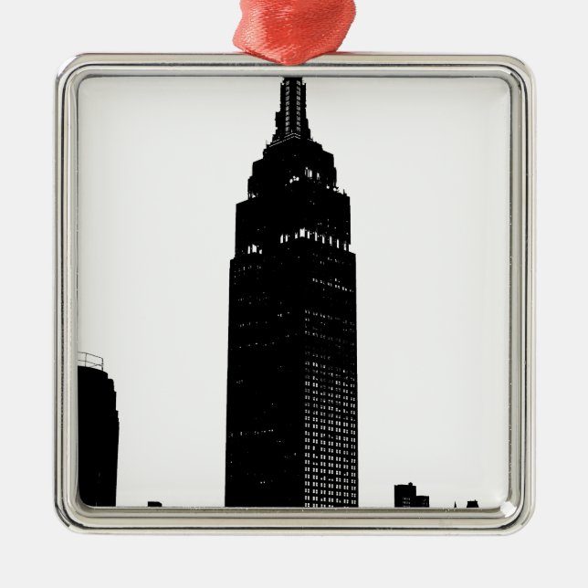 Black & White Pop Art New York Metal Tree Decoration (Front)