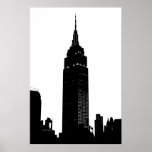Black & White Pop Art New York Poster<br><div class="desc">Pop Art New York City Skyscraper Silhouette</div>