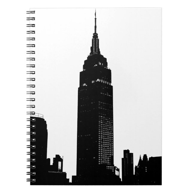Black & White Pop Art New York Spiral Notebook (Front)
