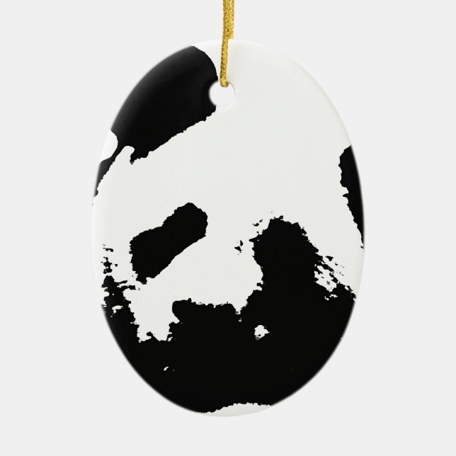 Black White Pop Art Panda Ceramic Tree Decoration (Front)