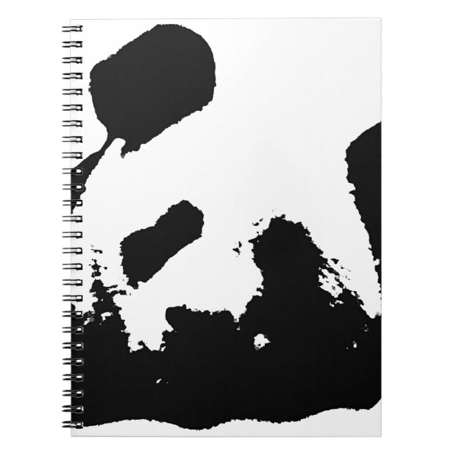 Black White Pop Art Panda Notebook (Front)