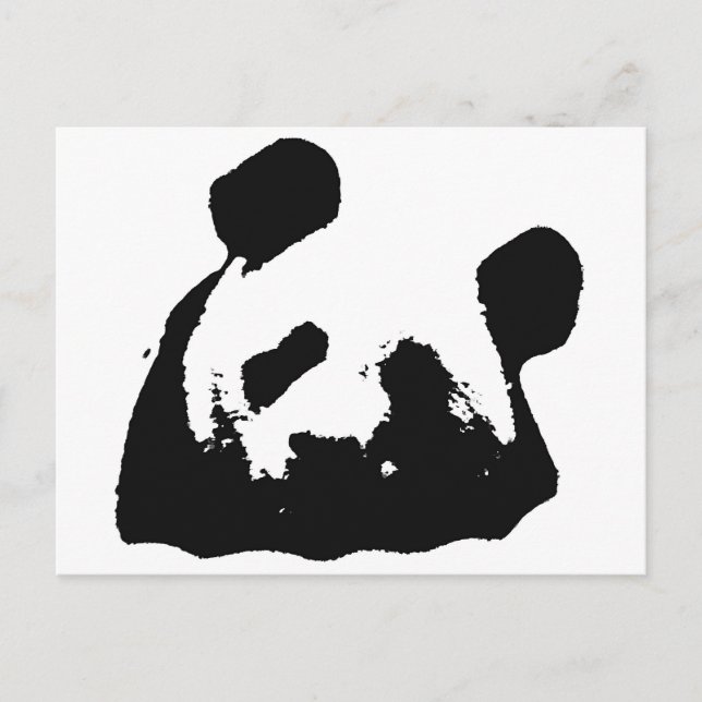 Black White Pop Art Panda Postcard (Front)