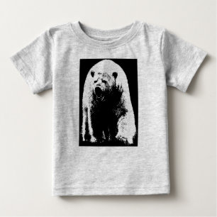 Black & White Pop Art Polar Bear Baby T-Shirt