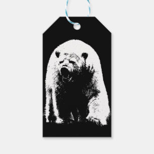 Black & White Pop Art Polar Bear Gift Tags