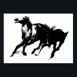 Black White Pop Art Running Horses Silhouettes Poster<br><div class="desc">Black White Pop Art Running Horse Silhouette / Digital Animal / Horse Art - Horse Artwork</div>