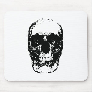 Black & White Pop Art Skull Mouse Pad