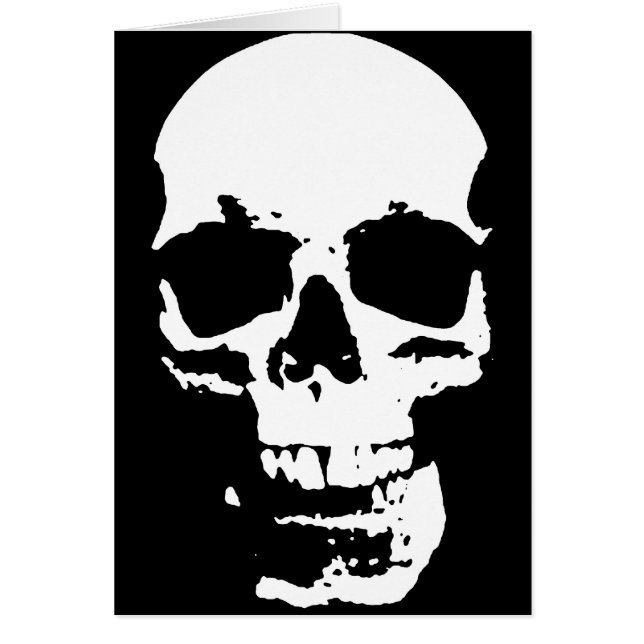 Black & White Pop Art Skull Stylish Cool (Front)