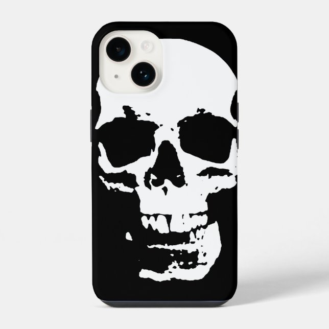 Black & White Pop Art Skull Stylish Cool iPhone Case (Back)